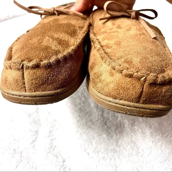 DOCKERS mens moccasin slippers tan suede size 11-12 - Picture 9 of 10